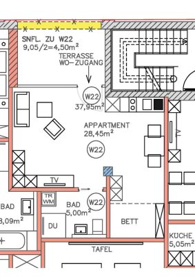 Ruhiges 1 - Zimmer - Apartment