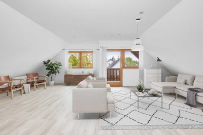 Ruhig wohnen, schnell in der Stadt – moderne 3-Zimmer-Dachwohnung.