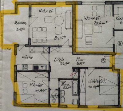 Geschmackvolle 3-Zimmer-Wohnung mit geh. Innenausstattung mit Balkon und EBK in Neuburg an der Donau