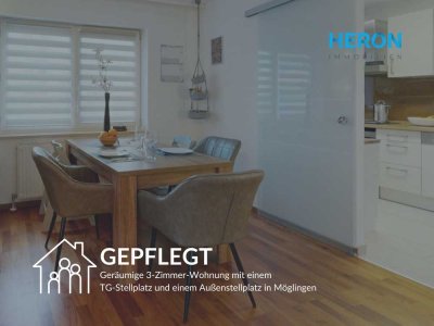 GEPFLEGT - Geräumige 3-Zimmer-Wohnung mit einem TG-Stellplatz und einem Außenstellplatz in Möglingen