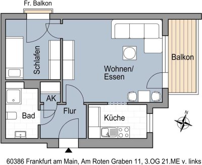 Sanierte 1,5 Zimmerwohnung mit Balkon