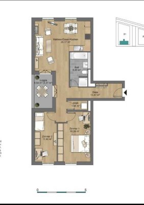 Schöne 3 Zimmerwohnung mit Balkon in Niederrad