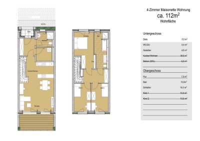 Exklusive Maisonette Wohnung im Reihenhaus (mit Gartenantei) in perfekter Lage