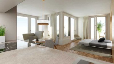 Über den Dächern Münchens: 1-Zimmer-Apartment