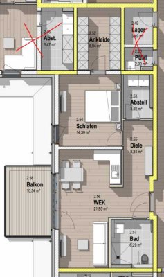 Geschmackvolle 2-Raum-Wohnung mit gehobener Innenausstattung mit Balkon und EBK in Sendenhorst