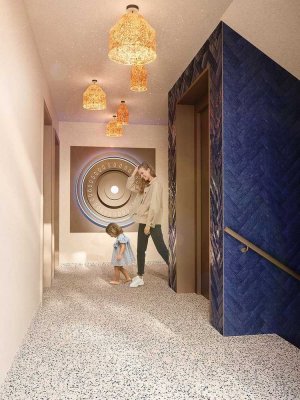 Blick in den Tiny Forest: 3-Zimmer Zuhause mit privater Terrasse