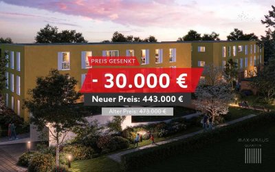 Jetzt 30.000 € Preisvorteil sichern: 2-Zimmer-Wohnung mit XL-Terrasse im EG