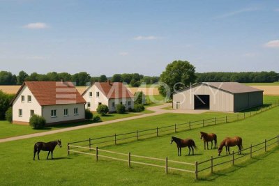 Landwirtschaftlicher Hof und 2 Wohnhäuser und 25 ha Grundstück