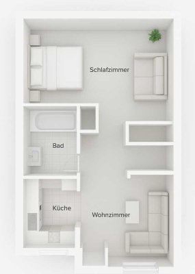 Freundliche 2-Zimmer-DG-Wohnung in Marburg