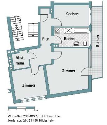 2-Zimmer-Erdgeschosswohnung mit Balkon