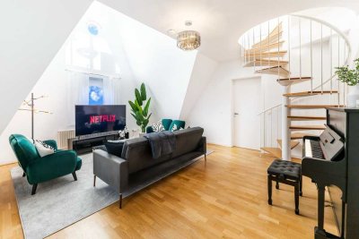 Maisonette-Penthouse mit Skyline-Blick – Voll möbliert & sofort bezugsbereit