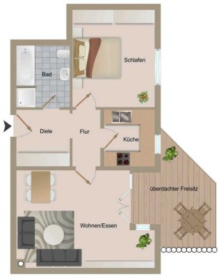 Gepflegte 2-Zimmer Wohnung mit Balkon in Rosenheim-Happing