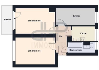 Kompakte 3-Zimmer-Wohnung mit Balkon und Einbauküche in Magdeburg-Stadtfeld-Ost
