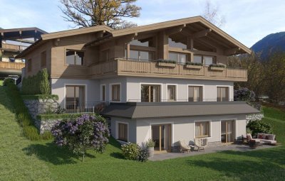 Elegante Neubauwohnung mit Garten und Bergblick (06421)