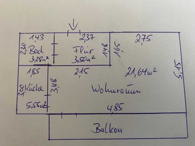 Gepflegte 1-Zimmer-Wohnung mit Balkon in Garbsen