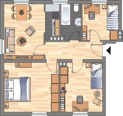 3-Zimmer-Wohnung in Wilhelmshaven Fedderwardergroden
