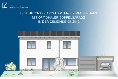 Lichtbetontes Architekten-Einfamilienhaus mit optionaler Doppelgarage in der Gemeinde Sinzing