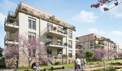 Exklusive Neubauwohnung im Quartier am alten Schlosspark – 3 Zimmer mit Balkon, Küche & Grünblick
