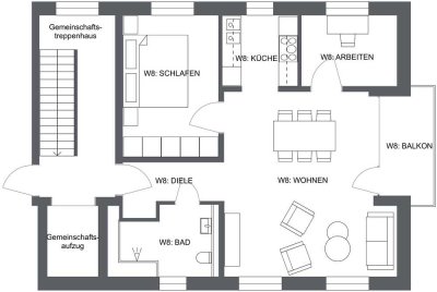 Hochwertige Neubauwohnung mit Balkon und Einbauküche in zentraler Lage in Bocholt