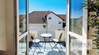 Bezugsfrei: Schicke, helle Maisonettewohnung mit Dachstudio, Balkon und Stellplätzen!