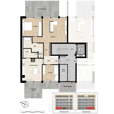 Whg. 1: 3 Zimmer im EG mit Gartenanteil
