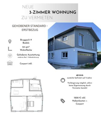 Erstbezug 3-Zimmer-Wohnung mit gehobener Innenausstattung