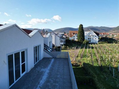 exklusives Wohnen - 4-Zimmerwohnung - Blick über die Weinberge  und das Hambacher Schloß