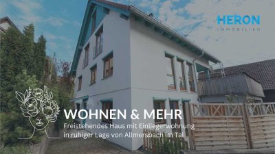 WOHNEN & MEHR – Freistehendes Haus mit Einliegerwohnung in ruhiger Lage von Allmersbach im Tal