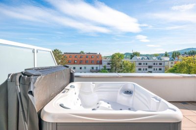 Traumwohnung mit uneinsehbarer Dachterrasse, E-Ladestation und Topausstattung
