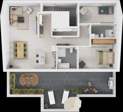 Penthouse mit großer Dachterrasse , Südausrichtung