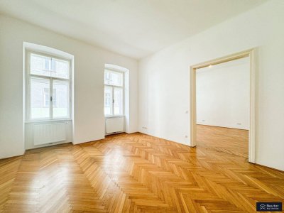 AUSGEZEICHNETE LAGE NÄHE MARIAHILFER STRASSE - DURCHDACHTE RAUMAUFTEILUNG - ALTBAUCHARME AUF 2 ZIMMERN MIT SEPARATER KÜCHE