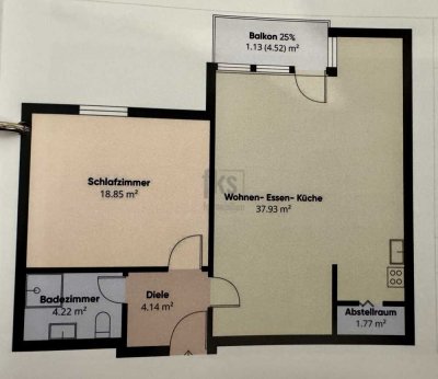 Zentral und Möbliert, 2Zi Wohnung nähe Schlossplatz