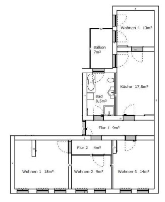 Ansprechende und modernisierte 4-Zimmer-EG-Wohnung mit Balkon in Halle (Saale)