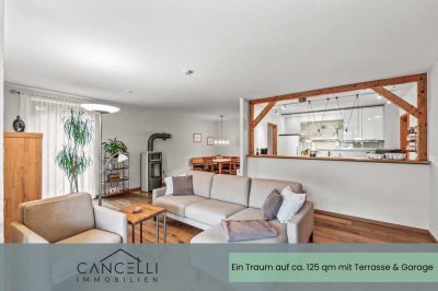 *Anfragenstopp* 125 m² Wohnluxus mit XL-Terrasse, Garage & Kamin – Wohnen wie im Haus, nur bequemer!