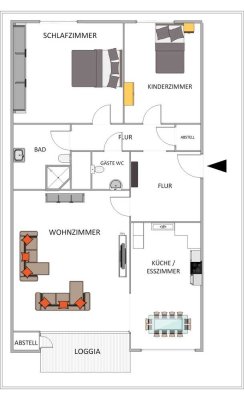 Helle & gepflegte 3,5-Zimmer-Wohnung mit Balkon und Aufzug