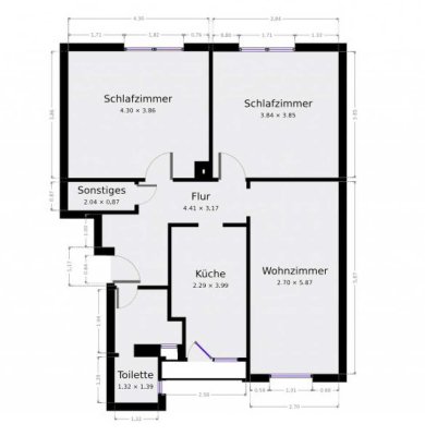 3ZKB mit kleinem Balkon