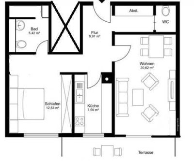 München Sendling, Maronstraße - v. Privat, 2Zi EG Wohnung mit kleiner Garten