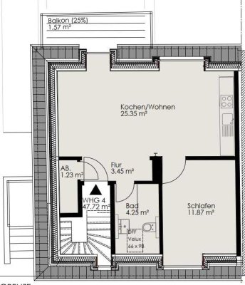 Liebevoll sanierte Altbauwohnung im Dachgeschoss mit Balkon und Klimaanlage