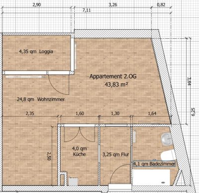 Exklusives 1-Zimmer-Appartement mit Loggia in Mönchengladbach-Venn