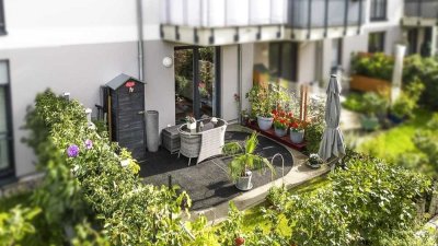 "Komfort trifft Design: Moderne Wohnung mit Terrasse und hochwertiger Küche"