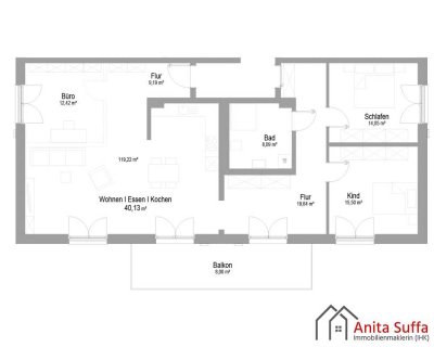 Lichtdurchflutete 3-4-Zimmer-Wohnung mit durchdachtem Grundriss und optionalem Homeoffice