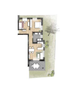 EG 3-Zi.-Whg. mit Garten