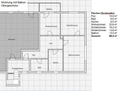 Schöne und gepflegte 3-Raum-Wohnung mit Balkon in Kasendorf