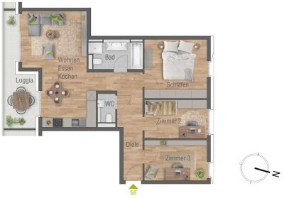 4-Zimmer-Wohnung mit Top-Anbindung