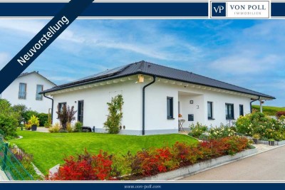 Barrierefreier Neubau-Bungalow - über 70 % energieautark - Smart Home, PV & stilvolle Gartenanlage