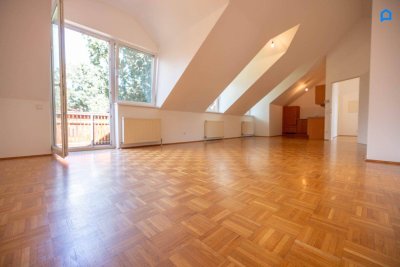 +VOR den Toren WIENS + Helle, gemütliche 3 -Zimmer + mit 36 m² Wohnküche und 7,8 m² Balkon + grüner Innenhof, hell, ruhig, 1. OG, Dachgeschoss+