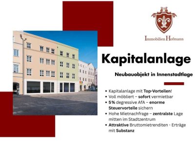 Kapitalanleger aufgepasst: Möblierte Neubauwohnung mit degressiver AfA in bester Innenstadtlage!