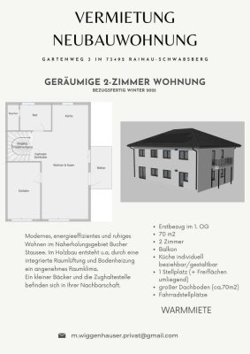 Geräumige 2-Zimmer Wohnung mit Loftcharakter in Rainau