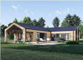 Fertighaus aus Holz (isoliert, KFW55) 130 m²