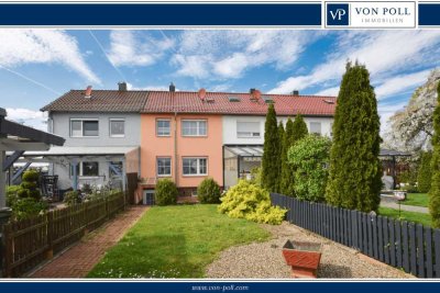 Haus statt Wohnung -
Gemütliches Reihenhaus mit Garten und drei Garagen